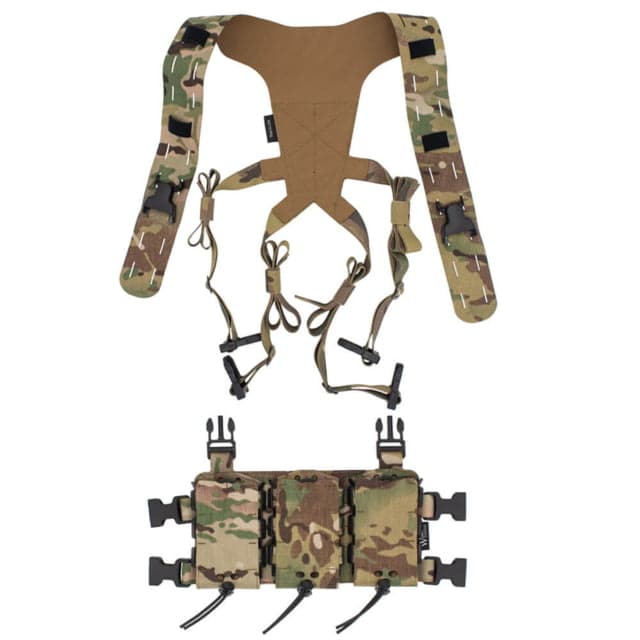 Wilder Tactical HITMAN GEAR Triple Rifle Placard with Lightweight Shoulder Harness V1 Multicam One Size
