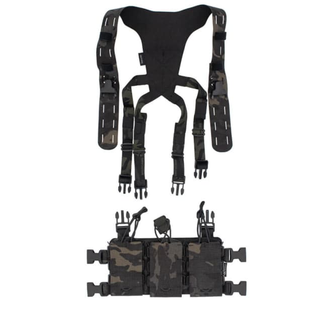 Wilder Tactical HITMAN GEAR Triple Rifle Placard with Lightweight Shoulder Harness V1 Multicam Black One Size