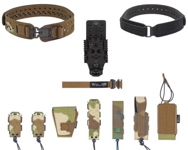 Wilder Tactical Hitman Gear Charlie Truform Mid Le Belt Package - Women's Qls Receiver V-Buckle Nemesis Woodland Xs-Lg 26-40