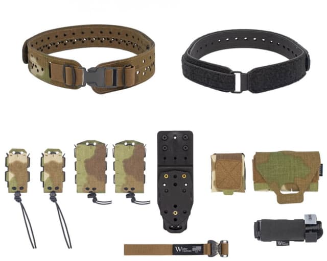 Wilder Tactical Hitman Gear Charlie Truform Belt Full Elite Kit - Women's Mhp Adapter Plastic Buckle Nemesis Woodland Xs-Lg 26-40