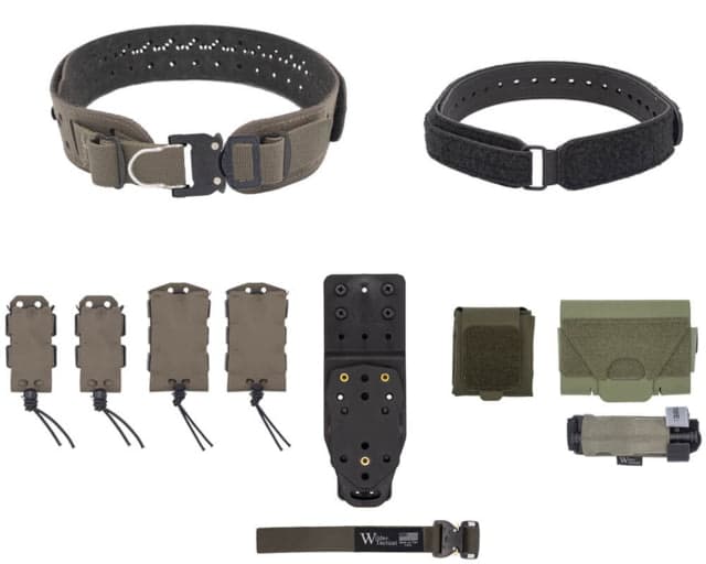 Wilder Tactical HITMAN GEAR Charlie TruForm Belt Full Elite Kit - Women's MHP Adapter ProStyle D-Ring Ranger Green XS-LG 26-40