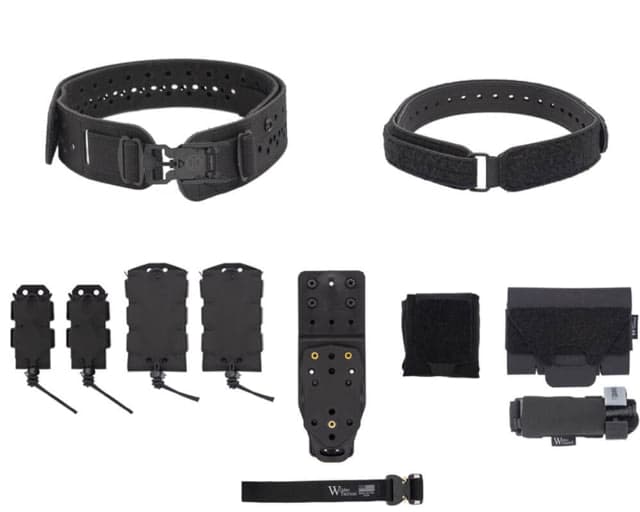 Wilder Tactical Hitman Gear Charlie Truform Belt Full Elite Kit - Women's Mhp Adapter V-Buckle Black Xs-Lg 26-40