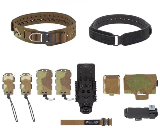Wilder Tactical HITMAN GEAR Charlie TruForm Belt Full Elite Kit - Women's QLS Receiver ProStyle D-Ring Nemesis Woodland XS-LG 26-40