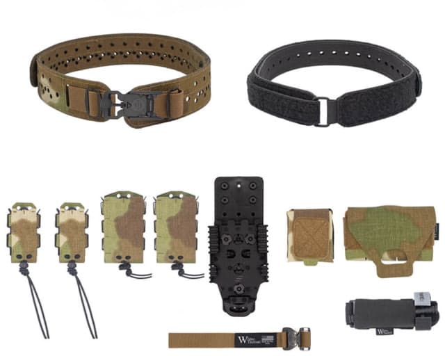 Wilder Tactical Hitman Gear Charlie Truform Belt Full Elite Kit - Women's Qls Receiver V-Buckle Nemesis Woodland Xs-Lg 26-40