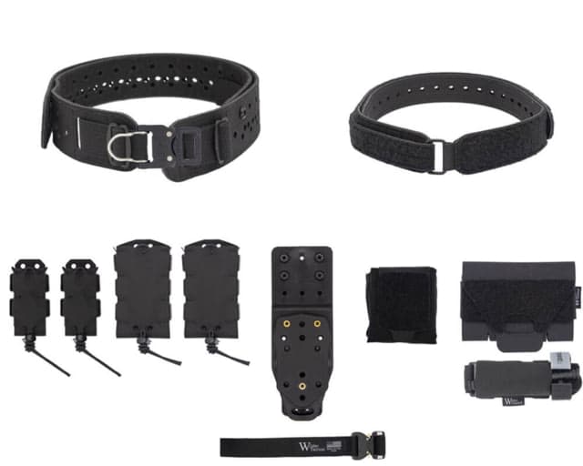 Wilder Tactical HITMAN GEAR Charlie TruForm Belt Mid Elite Kit - Women's QLS Receiver ProStyle D-Ring Black XS-LG 26-40