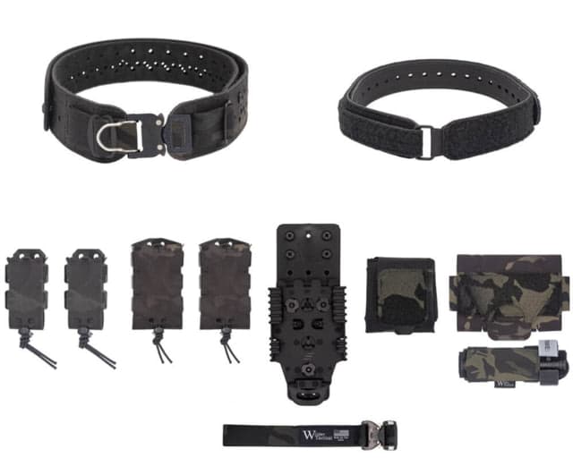 Wilder Tactical HITMAN GEAR Charlie TruForm Belt Mid Elite Kit - Women's QLS Receiver ProStyle D-Ring Multicam Black XS-LG 26-40