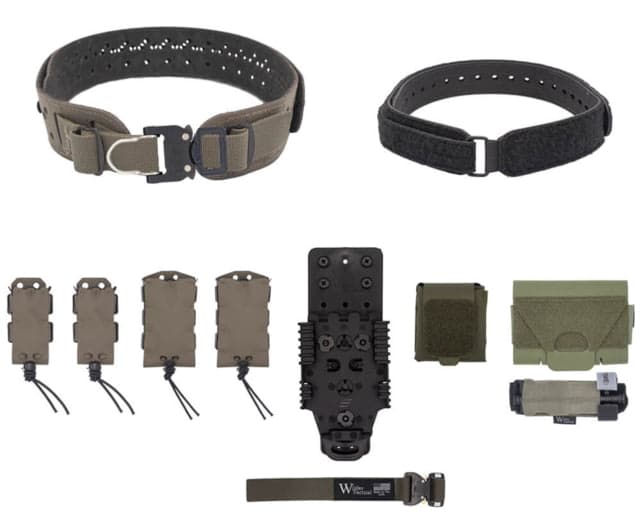Wilder Tactical HITMAN GEAR Charlie TruForm Belt Mid Elite Kit - Women's QLS Receiver ProStyle D-Ring Ranger Green XS-LG 26-40