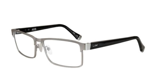 Wiley X Axis Safety Glasses Matte Silver/ Gloss Black Frame No Polarized Lens