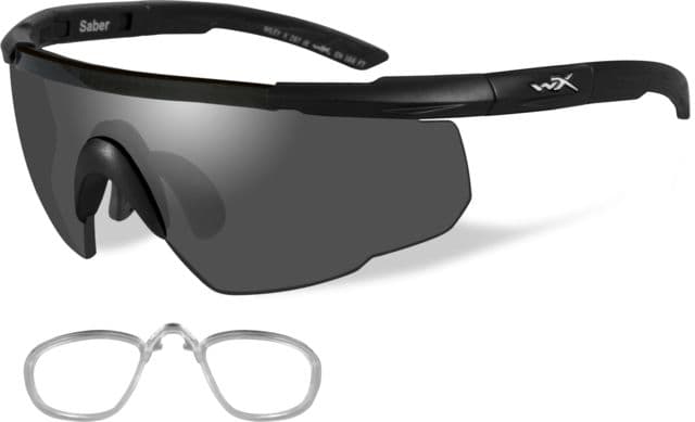 Wiley X Used Wiley X Saber Advanced Sunglasses - 3 Lens Package 1 Matte Black Frame W/Smoke Greyclearlight Rust Lens W/ Rx Insert 308rx
