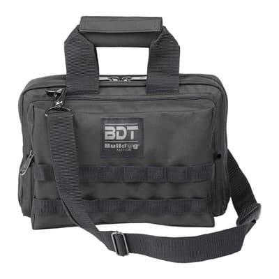 Bulldog Cases Deluxe 2 Pistol Range Bag W/ Strap & Molle - Deluxe 2 Pistol Range Bag W/Strap & Molle Black