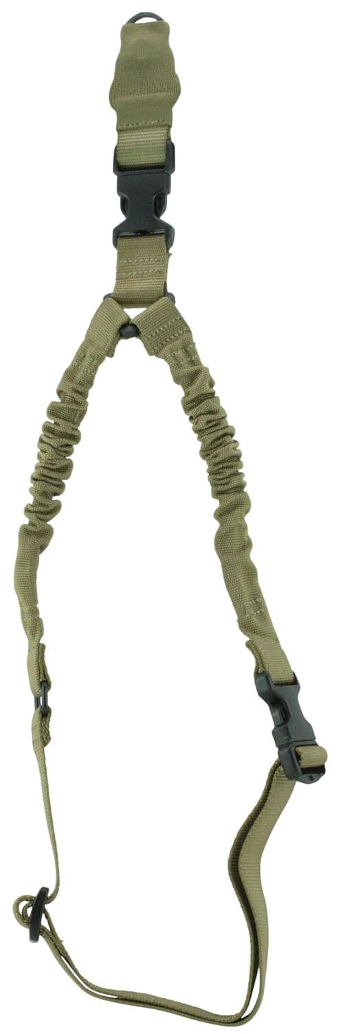 Aim Sports 1-Point Bungee Adjustable Heavy-Duty Sling w/ Steel Clip, Tan - AOPS01T