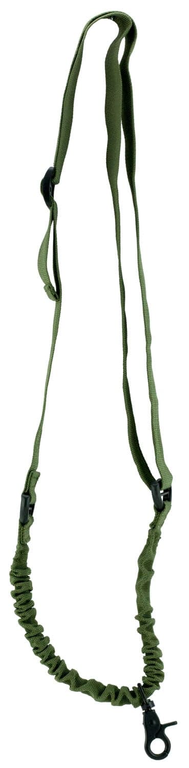 Aim Sports 1-Point Bungee Adjustable Sling w/ Steel Clip, Green - AOPSG