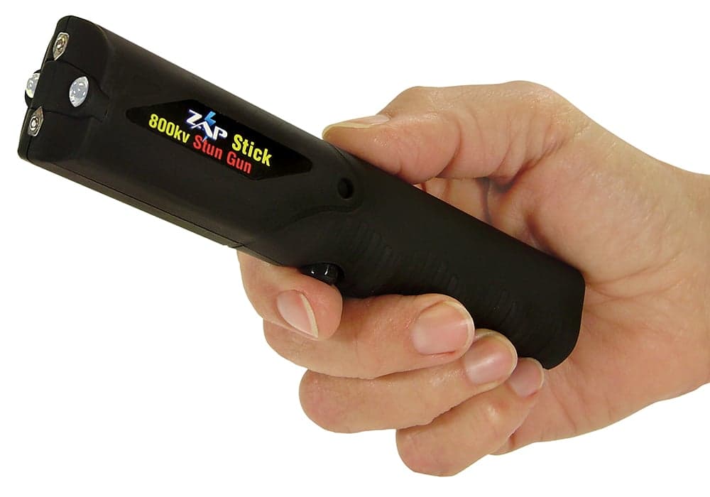 PS Products Zap 0.8 MV 9 oz Portable Stun Gun/Flashlight, Black - ZAPSTK800FB