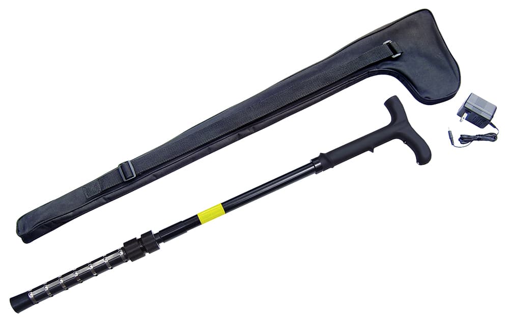 PS Products Zap Cane 1 MV Stun Device Walking Cane w/ Flashlight, Black - ZAPCANE