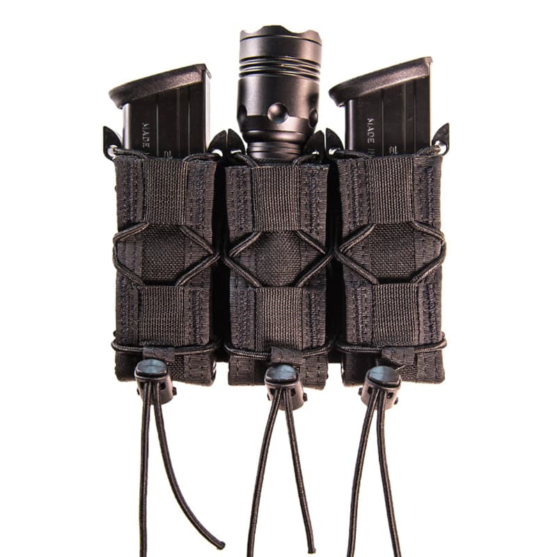High Speed Gear 11PT03/Taco Molle Triple Pistol Magazine Pouch, Black - 11PT03BK