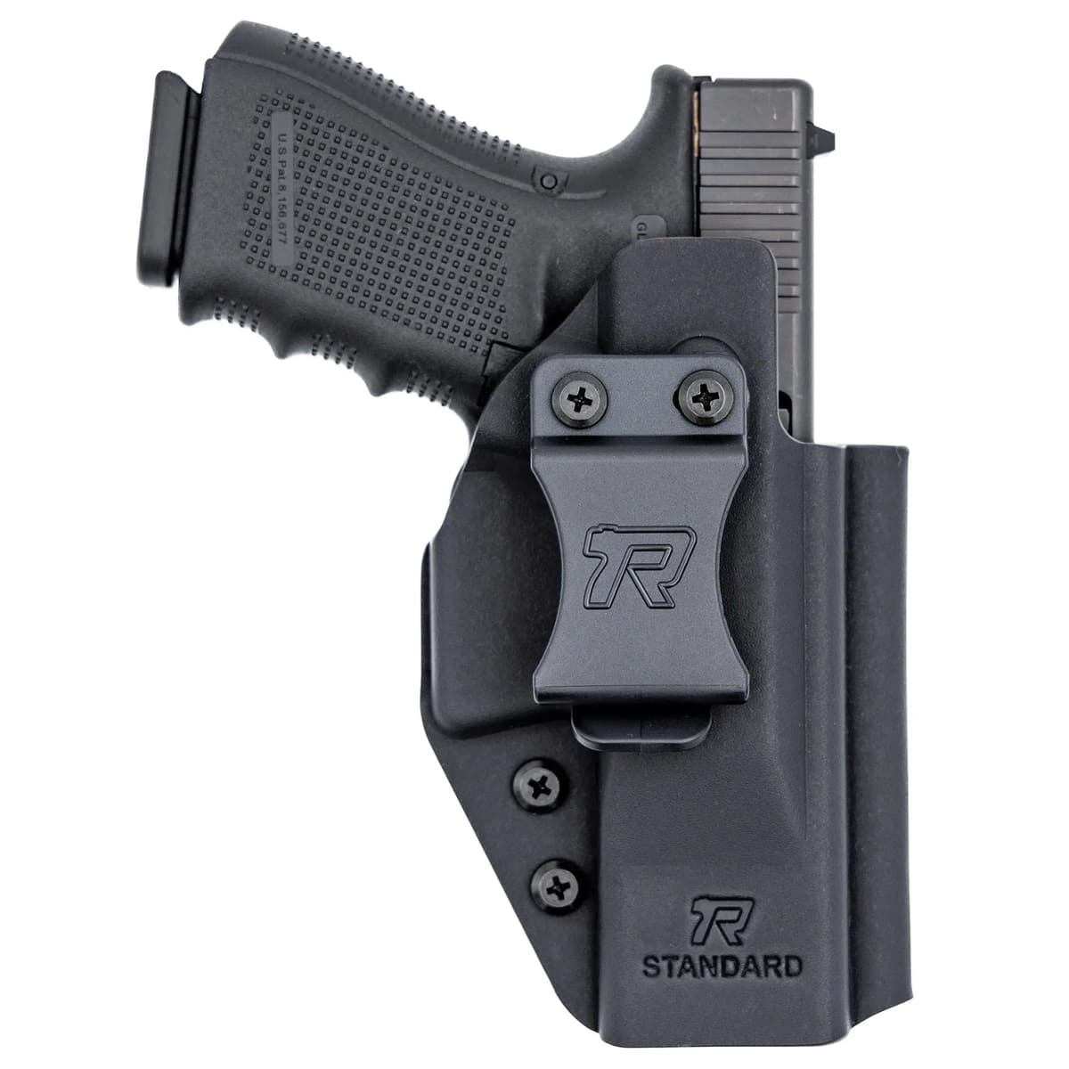 Rounded Gear Universal IWB Holster Ambidextrous Kydex Black - Durable and Comfortable Fit - RGUNVRSLSTNDRDBLK